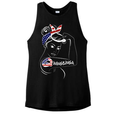 Qanon WWG1WGA  Ladies PosiCharge Tri-Blend Wicking Tank