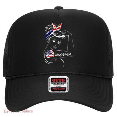 Qanon WWG1WGA  High Crown Mesh Back Trucker Hat