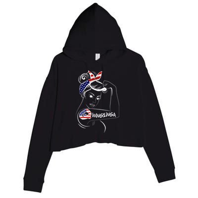 Qanon WWG1WGA  Crop Fleece Hoodie