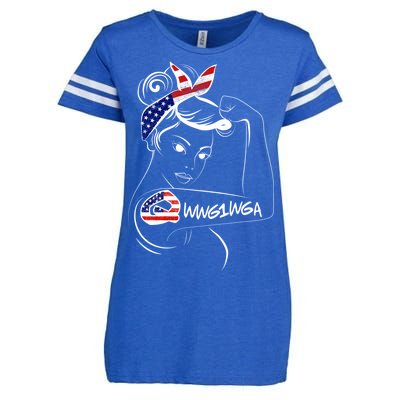 Qanon WWG1WGA  Enza Ladies Jersey Football T-Shirt