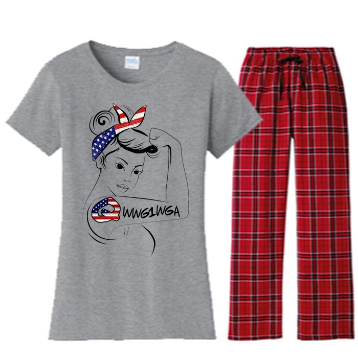 Qanon WWG1WGA  Women's Flannel Pajama Set