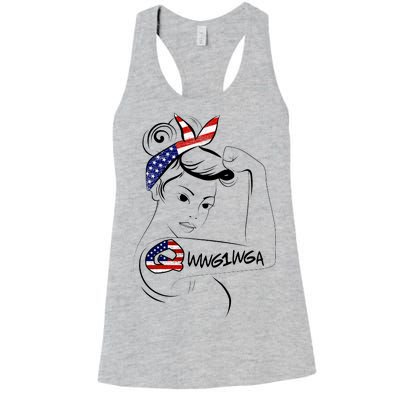 Qanon WWG1WGA  Women's Racerback Tank