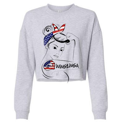 Qanon WWG1WGA  Cropped Pullover Crew