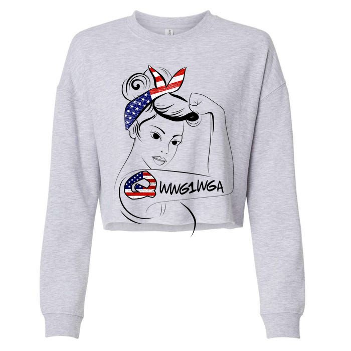 Qanon WWG1WGA  Cropped Pullover Crew