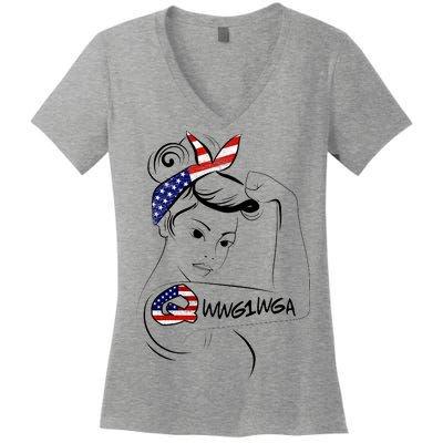 Qanon WWG1WGA  Women's V-Neck T-Shirt