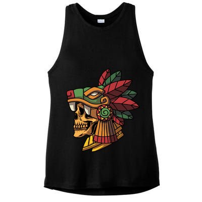 Quetzalcoatl Aztec Skull Mayan Ancient Inca Toltec Gift Ladies PosiCharge Tri-Blend Wicking Tank