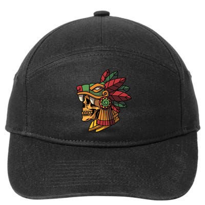 Quetzalcoatl Aztec Skull Mayan Ancient Inca Toltec Gift 7-Panel Snapback Hat