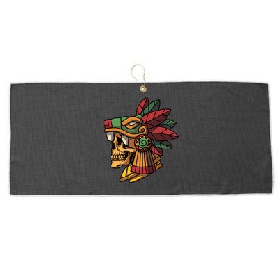 Quetzalcoatl Aztec Skull Mayan Ancient Inca Toltec Gift Large Microfiber Waffle Golf Towel