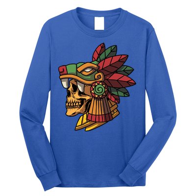 Quetzalcoatl Aztec Skull Mayan Ancient Inca Toltec Gift Long Sleeve Shirt