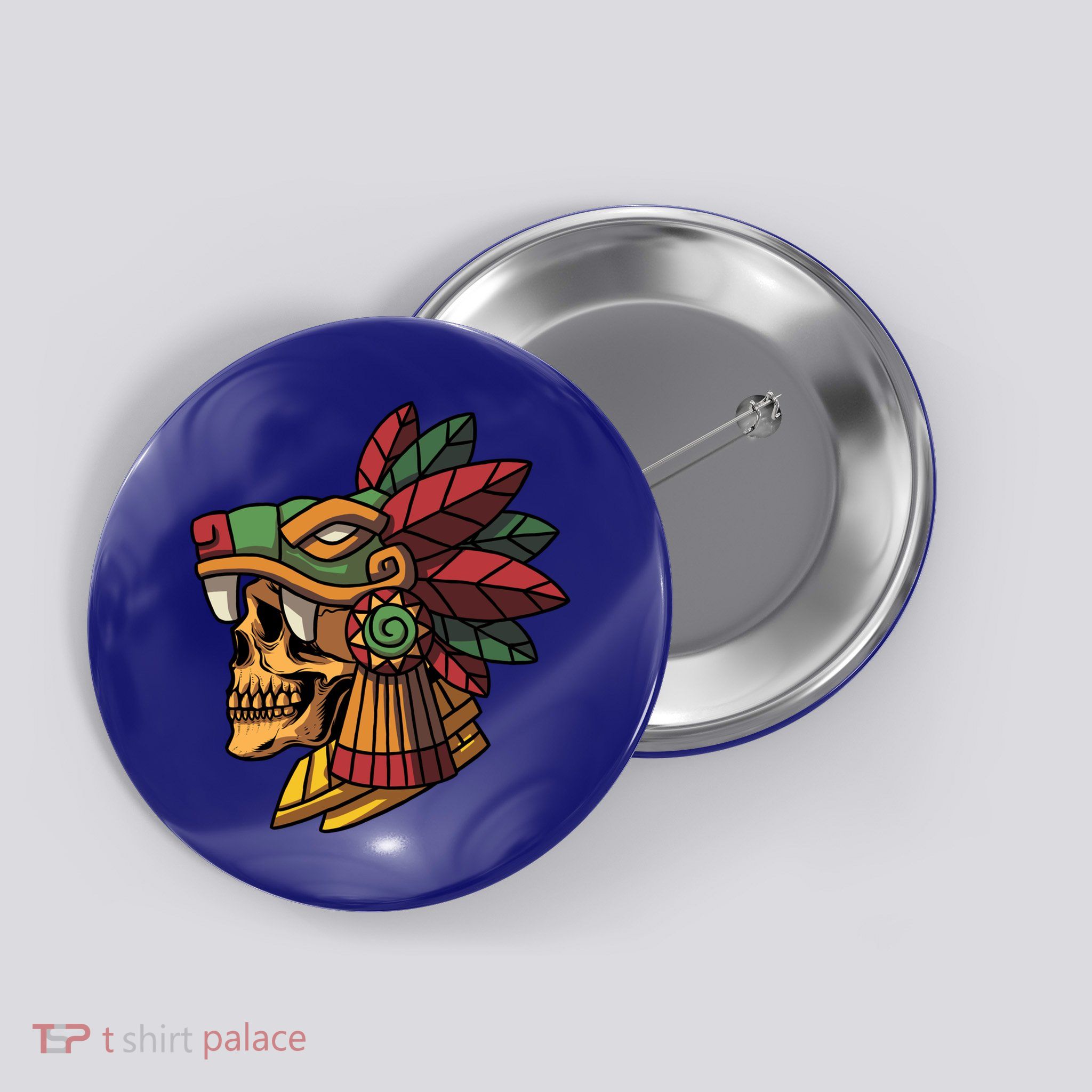 Quetzalcoatl Aztec Skull Mayan Ancient Inca Toltec Gift Button