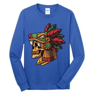 Quetzalcoatl Aztec Skull Mayan Ancient Inca Toltec Gift Tall Long Sleeve T-Shirt