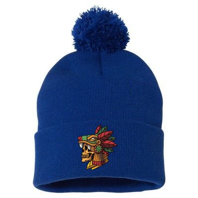 Quetzalcoatl Aztec Skull Mayan Ancient Inca Toltec Gift Pom Pom 12in Knit Beanie