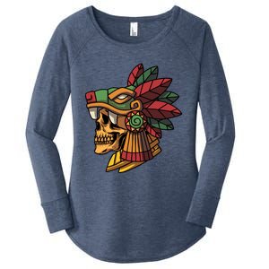 Quetzalcoatl Aztec Skull Mayan Ancient Inca Toltec Gift Women's Perfect Tri Tunic Long Sleeve Shirt