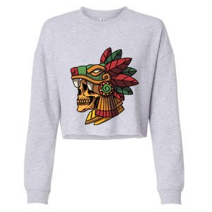 Quetzalcoatl Aztec Skull Mayan Ancient Inca Toltec Gift Cropped Pullover Crew