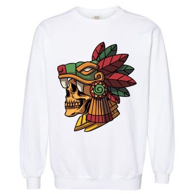 Quetzalcoatl Aztec Skull Mayan Ancient Inca Toltec Gift Garment-Dyed Sweatshirt