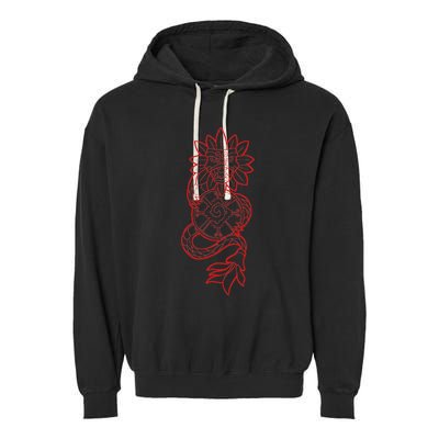 Quetzalcoatl Aztec Serpent Mayan Aztec Stone Inca Toltec Garment-Dyed Fleece Hoodie