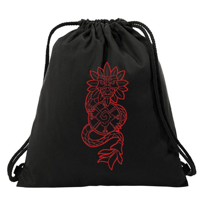 Quetzalcoatl Aztec Serpent Mayan Aztec Stone Inca Toltec Drawstring Bag