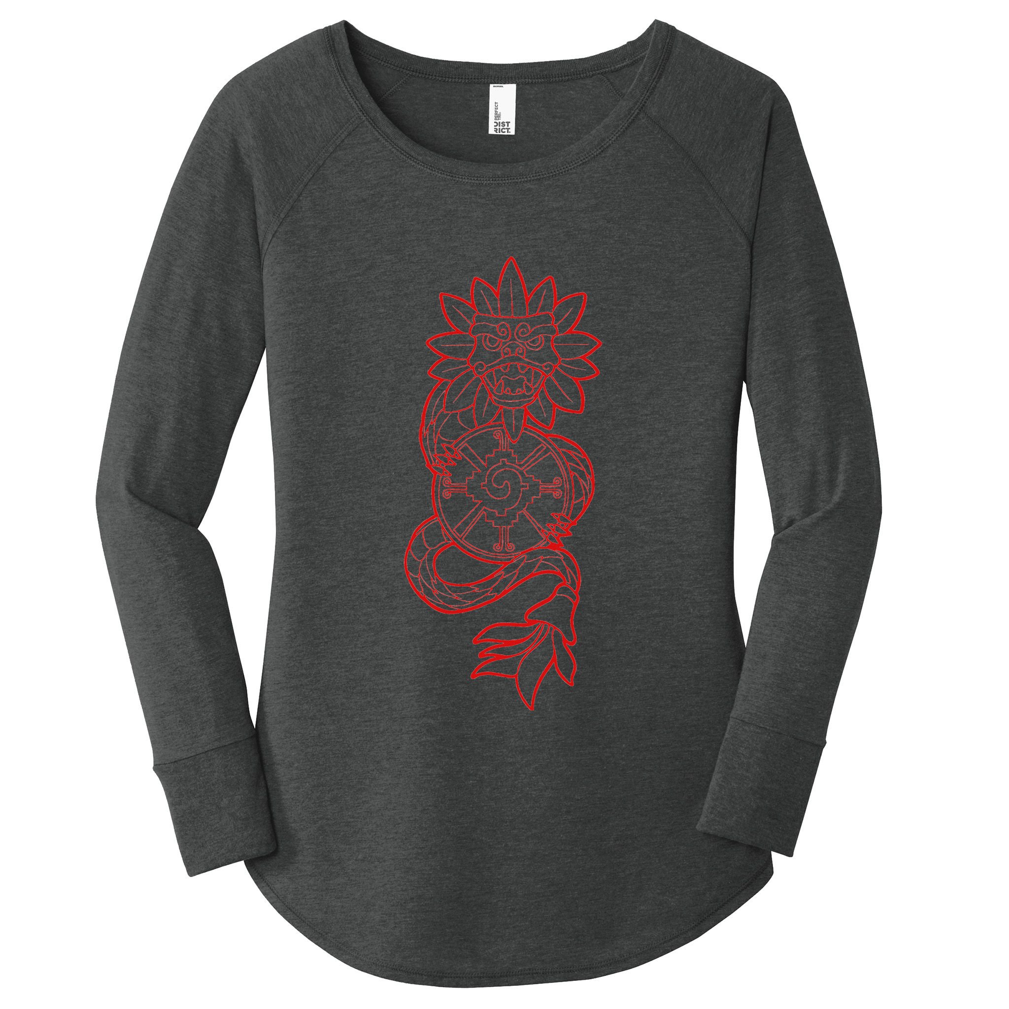 Quetzalcoatl Aztec Serpent Mayan Aztec Stone Inca Toltec Women's Perfect Tri Tunic Long Sleeve Shirt