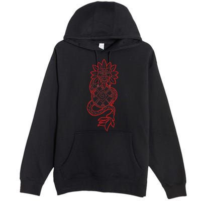 Quetzalcoatl Aztec Serpent Mayan Aztec Stone Inca Toltec Premium Pullover Hoodie