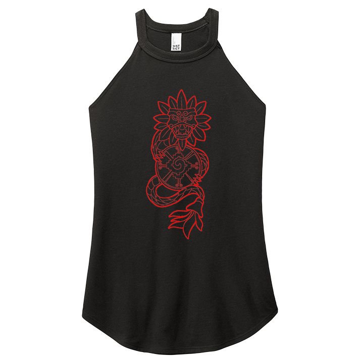 Quetzalcoatl Aztec Serpent Mayan Aztec Stone Inca Toltec Women's Perfect Tri Rocker Tank