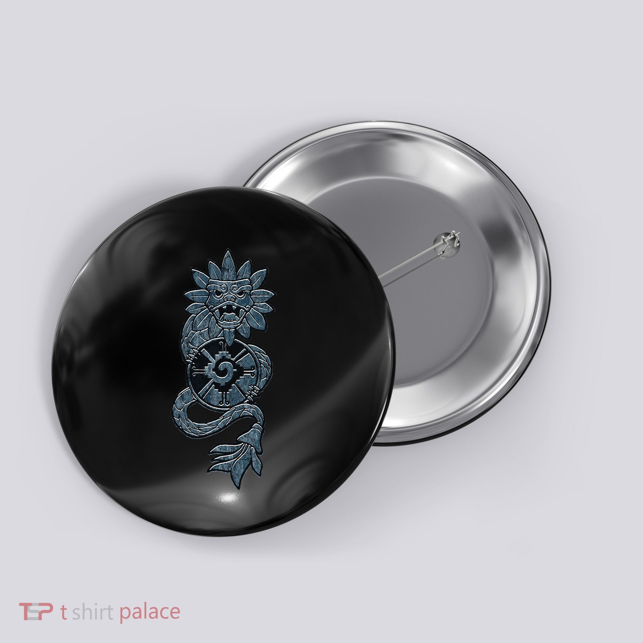 Quetzalcoatl Aztec Serpent Mayan Aztec Stone Inca Toltec Button