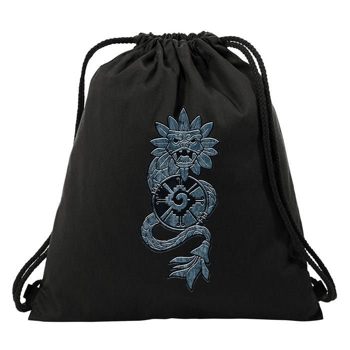 Quetzalcoatl Aztec Serpent Mayan Aztec Stone Inca Toltec Drawstring Bag