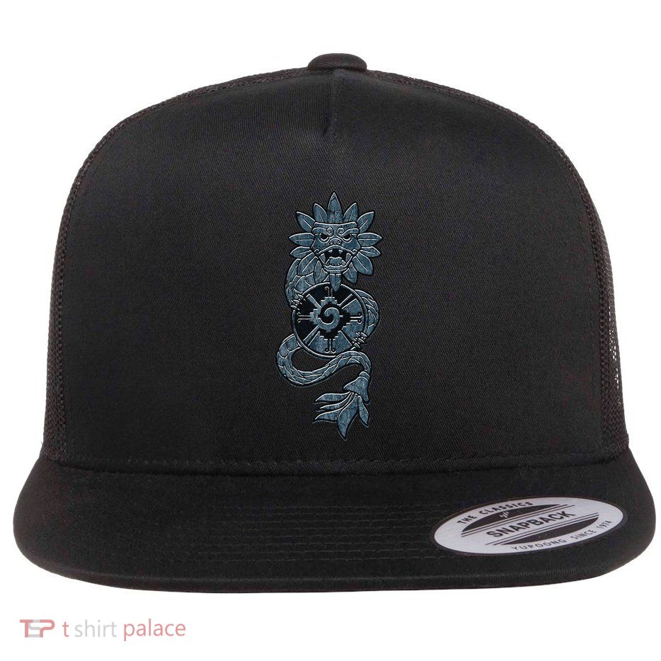 Quetzalcoatl Aztec Serpent Mayan Aztec Stone Inca Toltec Flatbill Hat