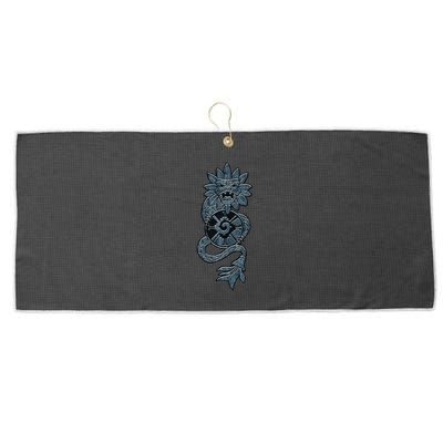 Quetzalcoatl Aztec Serpent Mayan Aztec Stone Inca Toltec Large Microfiber Waffle Golf Towel
