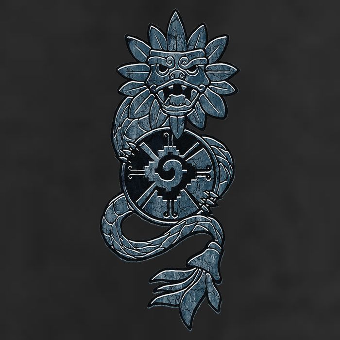 Quetzalcoatl Aztec Serpent Mayan Aztec Stone Inca Toltec Large Microfiber Waffle Golf Towel