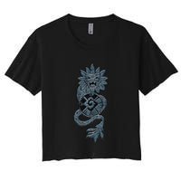 Quetzalcoatl Aztec Serpent Mayan Aztec Stone Inca Toltec Women's Crop Top Tee