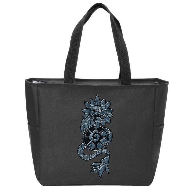 Quetzalcoatl Aztec Serpent Mayan Aztec Stone Inca Toltec Zip Tote Bag