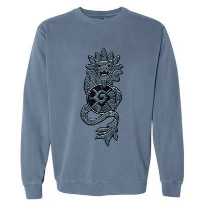 Quetzalcoatl Aztec Serpent Mayan Aztec Stone Inca Toltec Garment-Dyed Sweatshirt