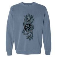 Quetzalcoatl Aztec Serpent Mayan Aztec Stone Inca Toltec Garment-Dyed Sweatshirt