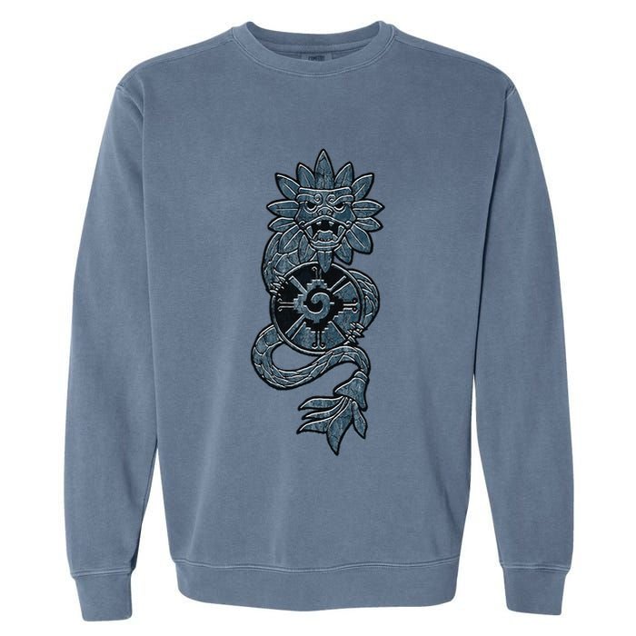 Quetzalcoatl Aztec Serpent Mayan Aztec Stone Inca Toltec Garment-Dyed Sweatshirt