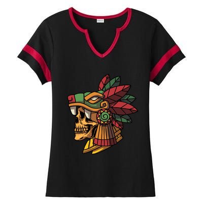 Quetzalcoatl Aztec Skull Mayan Ancient Inca Toltec Gift Ladies Halftime Notch Neck Tee