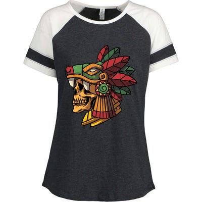 Quetzalcoatl Aztec Skull Mayan Ancient Inca Toltec Gift Enza Ladies Jersey Colorblock Tee