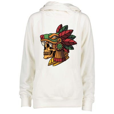 Quetzalcoatl Aztec Skull Mayan Ancient Inca Toltec Gift Womens Funnel Neck Pullover Hood