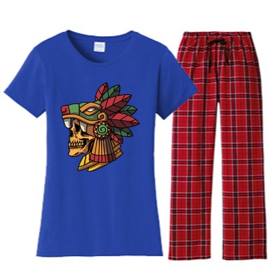 Quetzalcoatl Aztec Skull Mayan Ancient Inca Toltec Gift Women's Flannel Pajama Set