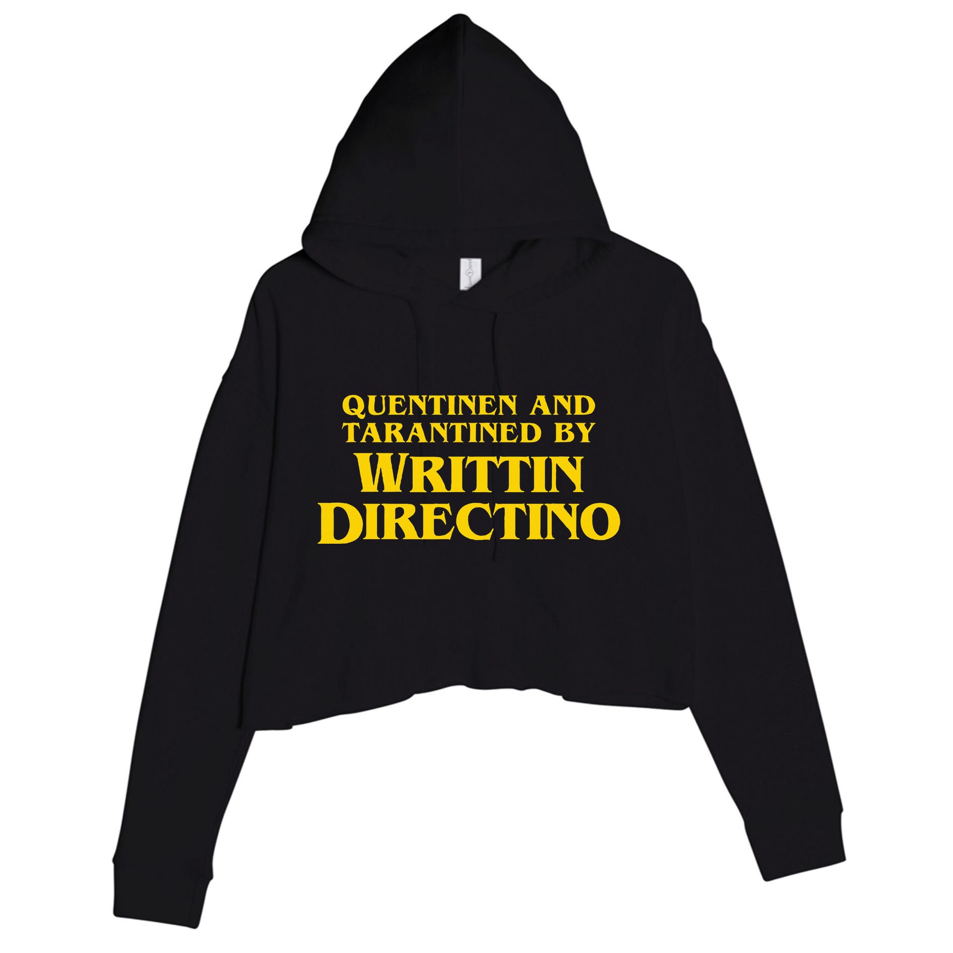 Quentinen And Tarantined By Writtin Directino Crop Fleece Hoodie