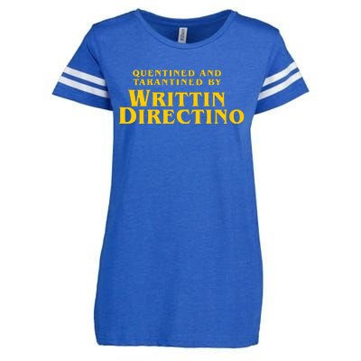 Quentined And Tarantined By Writtin Directino Enza Ladies Jersey Football T-Shirt