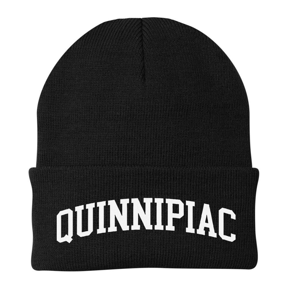 Quinnipiac Arch Vintage Retro College Athletic Sports Beanie