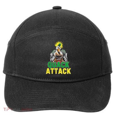 Quack Attack White Green And Yellow Duck 7-Panel Snapback Hat