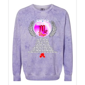 Queen Born As Virgo Funny Virgo Queen Zodiac Birthday Gift Colorblast Crewneck Sweatshirt