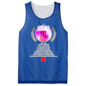 Queen Born As Virgo Funny Virgo Queen Zodiac Birthday Gift Mesh Reversible Basketball Jersey Tank