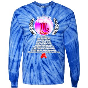 Queen Born As Virgo Funny Virgo Queen Zodiac Birthday Gift Tie-Dye Long Sleeve Shirt