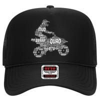 Quad Biker Atv 4 Wheeler Funny Quad High Crown Mesh Back Trucker Hat