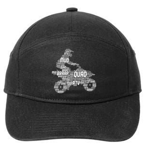 Quad Biker Atv 4 Wheeler Funny Quad 7-Panel Snapback Hat