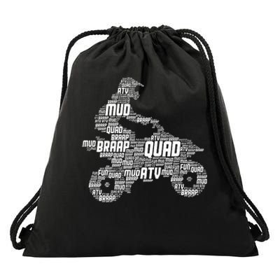 Quad Biker Atv 4 Wheeler Funny Quad Drawstring Bag