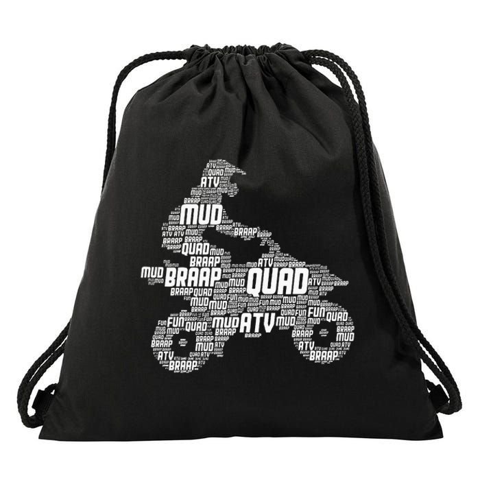 Quad Biker Atv 4 Wheeler Funny Quad Drawstring Bag