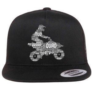 Quad Biker Atv 4 Wheeler Funny Quad Flat Bill Trucker Hat